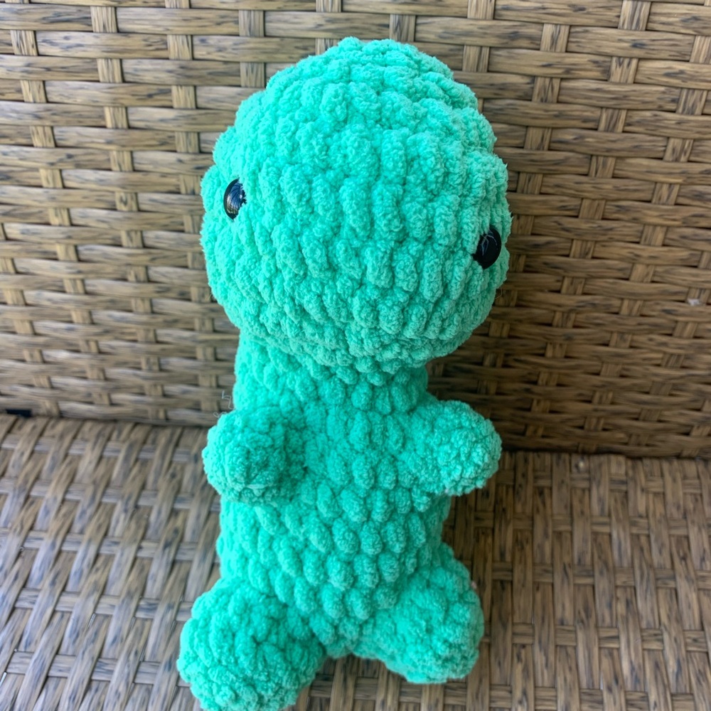 Handmade Crocheted Green Dino